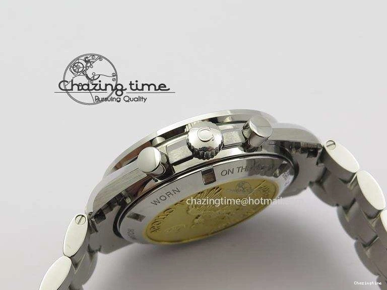 0524 Effortless Speedmaster Apollo 11 On SS Bracelet Manual Winding Chrono Movement 8225